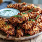 Tender, brined chicken tenders, perfectly fried with a golden panko crust.