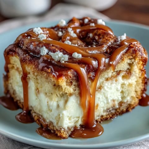 A close-up of caramel cream cheese bread shows a generous swirl of caramel and a tender, moist slice ready to enjoy.  