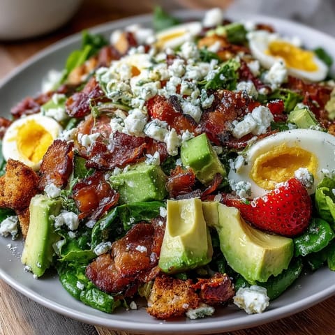 Spring Cobb Salad Strawberries Avocado
