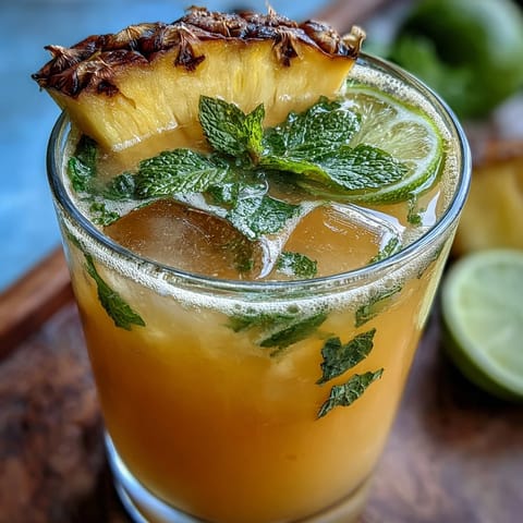 Refreshing Pineapple Coconut Agua Fresca bursting with tropical flavor, ready to serve.
