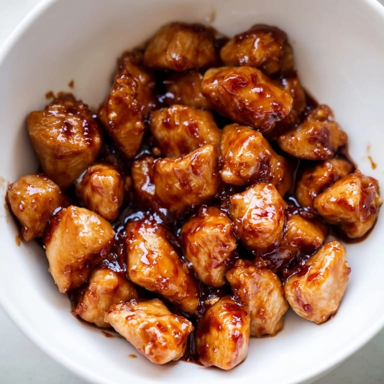 Savory sweet chili chicken glazed in a sticky, aromatic sauce, served alongside crisp steamed broccoli and fluffy jasmine rice.