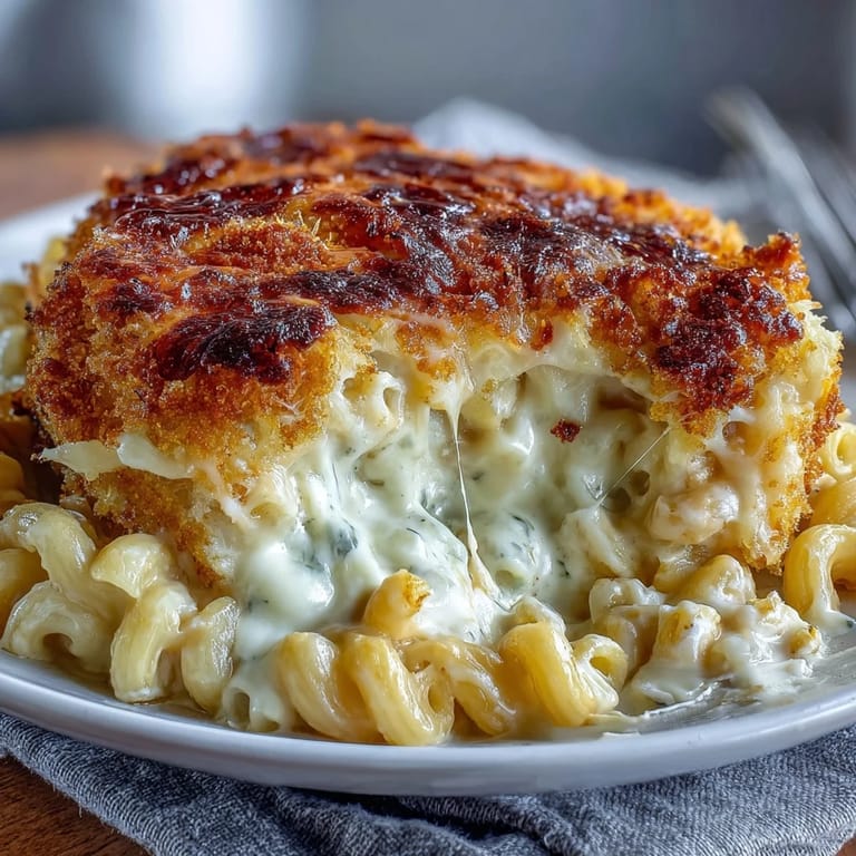 3. Hearty Southern-style oven-baked mac and cheese, topped with crunchy panko and melted cheese, perfect for family dinners or potlucks.