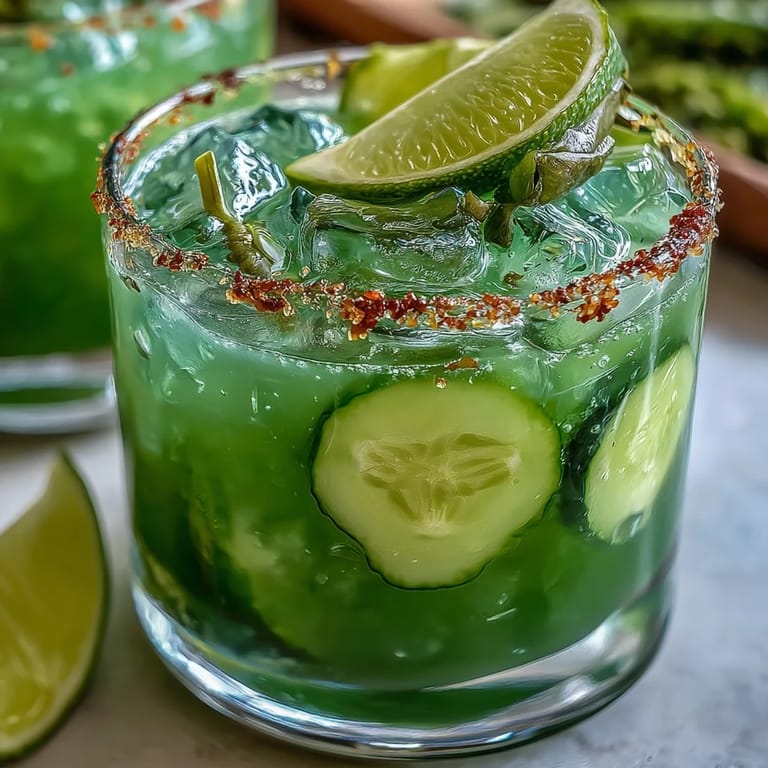 Enjoy this Vibrant Viral Pickle Margarita Mocktail, a cooling, brine-kissed drink.