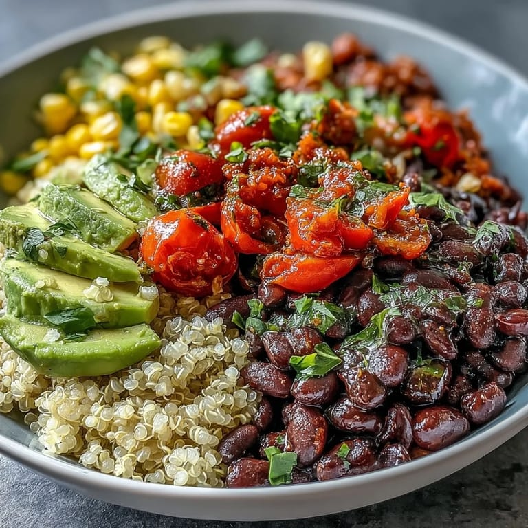 Delectable plant-based taco bowl ready to be enjoyed with zesty salsa and creamy avocado.