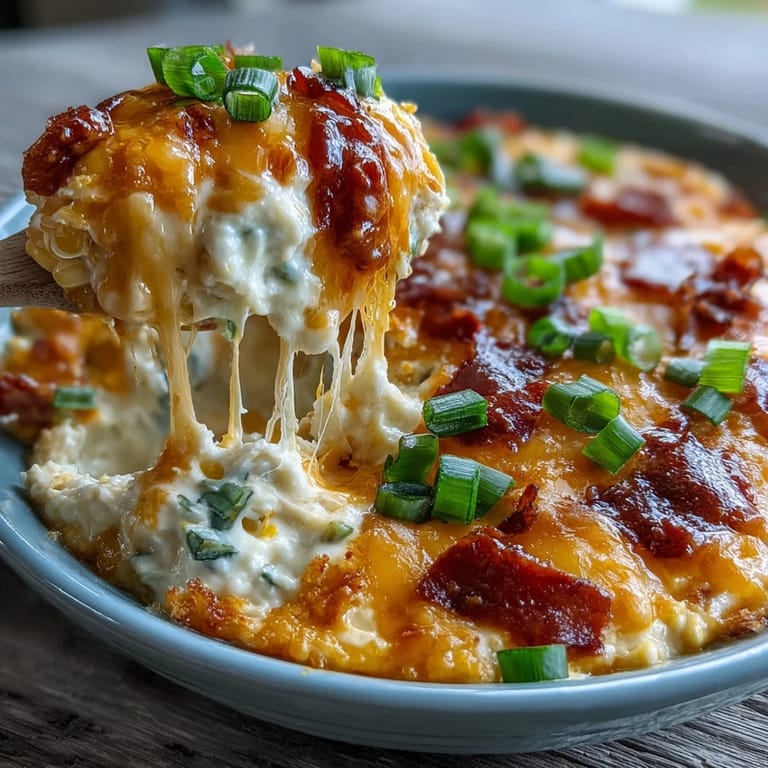 Warm buffalo ranch corn dip, a delicious party appetizer with fresh veggies.