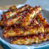 Crispy Parmesan and cayenne cheese straws baked to golden perfection for a savory snack.
