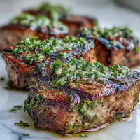 Juicy grilled lamb chops topped with bright mint gremolata, a fresh and zesty Mediterranean-inspired dish perfect for Easter dinner.