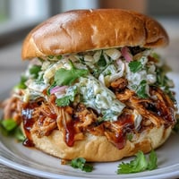 Tangy BBQ Pulled Jackfruit Sandwiches packed with smoky flavor, ready to serve.