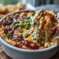 Creamy buffalo ranch corn dip bubbling golden in an oven dish, ready to serve.